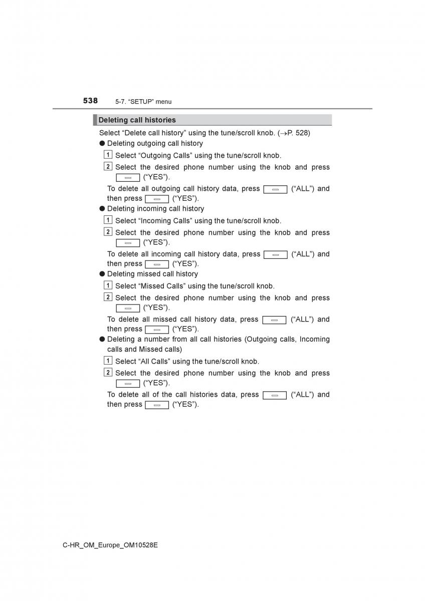 Toyota C HR owners manual / page 538