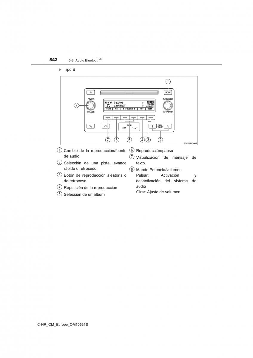 Toyota C HR manual del propietario / page 542