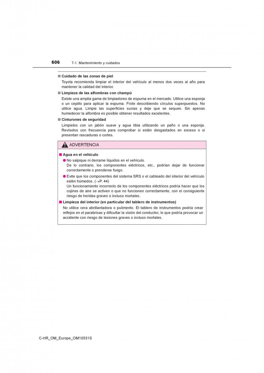 Toyota C HR manual del propietario / page 606