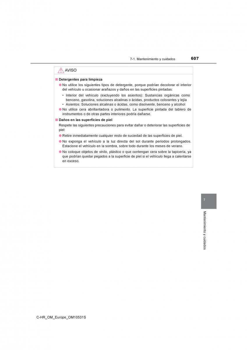 Toyota C HR manual del propietario / page 607