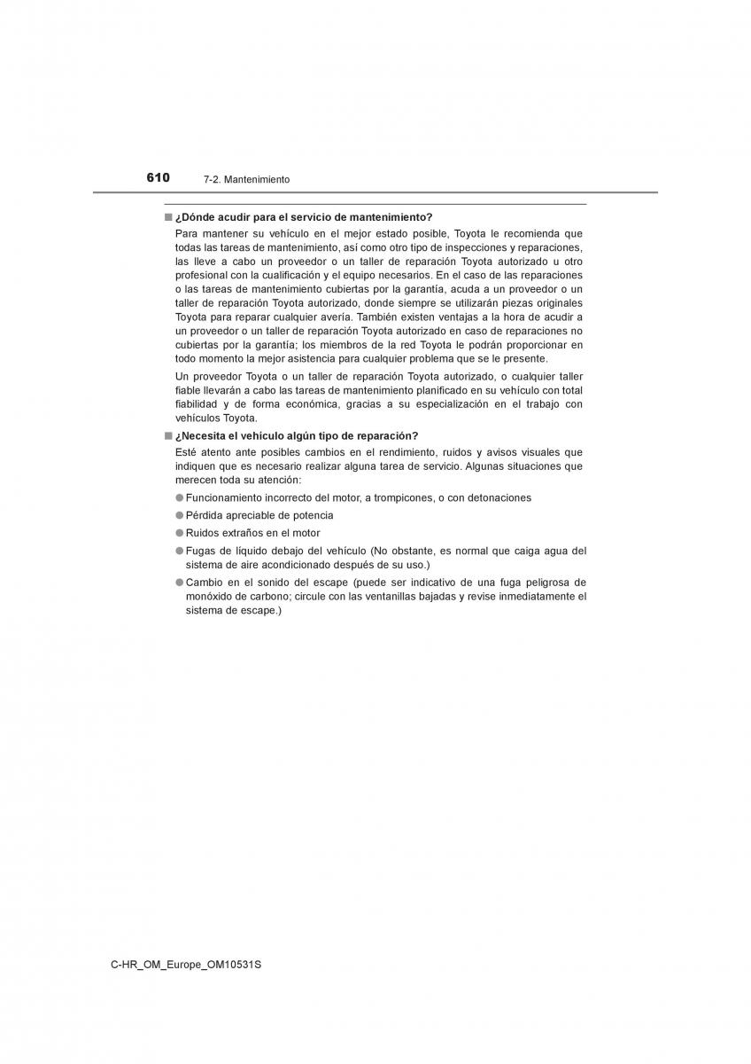 Toyota C HR manual del propietario / page 610