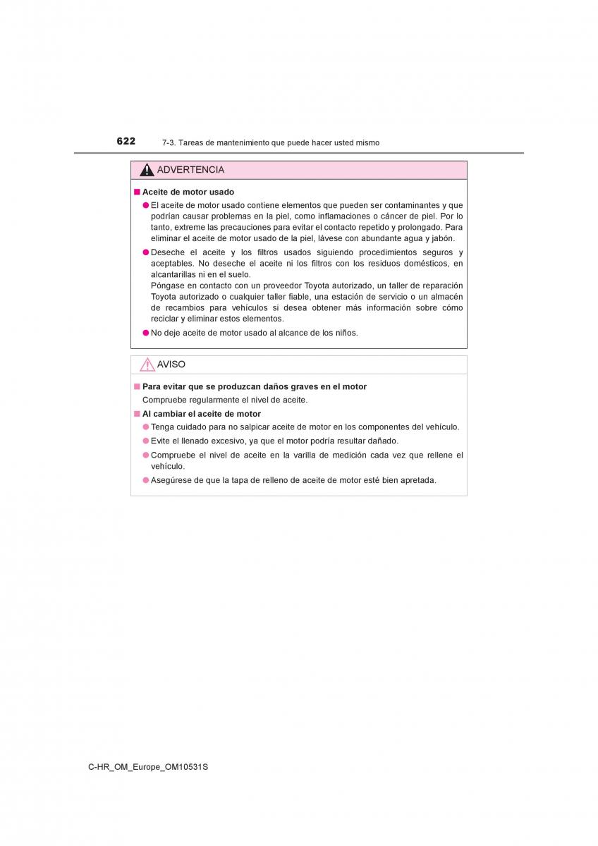 Toyota C HR manual del propietario / page 622