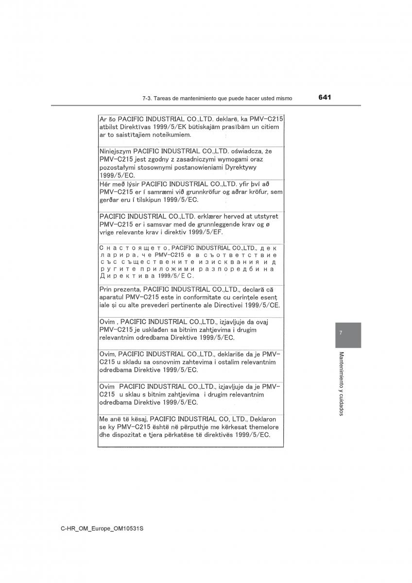 Toyota C HR manual del propietario / page 641