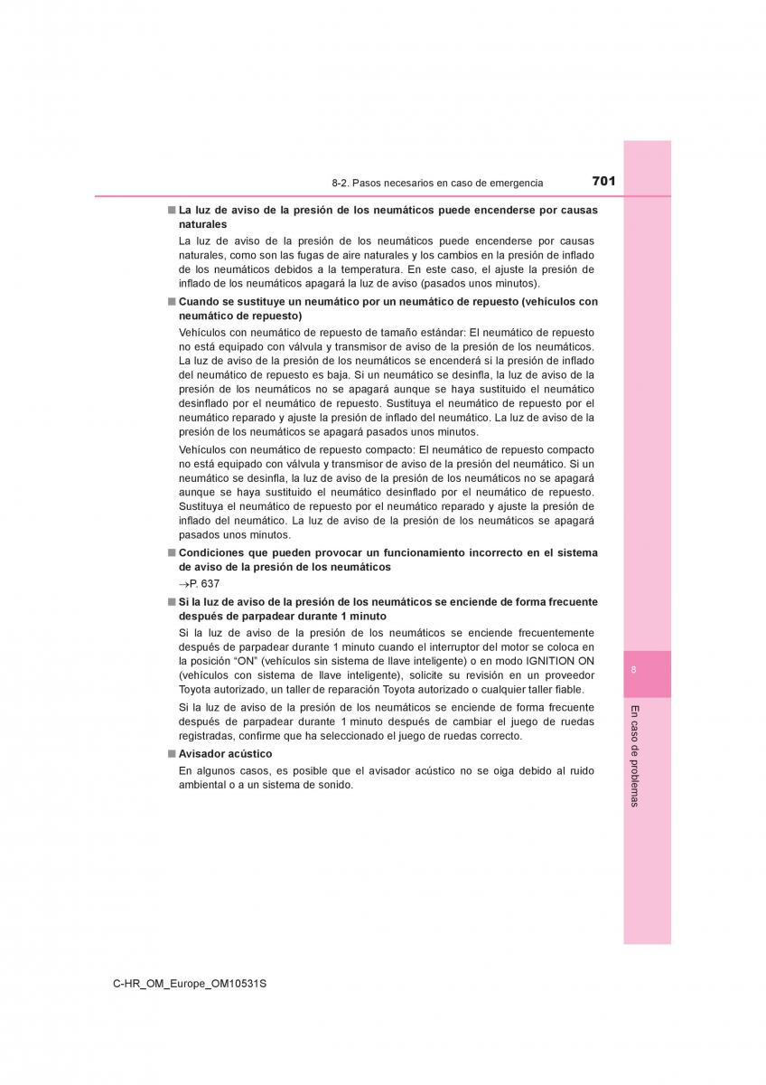 Toyota C HR manual del propietario / page 701