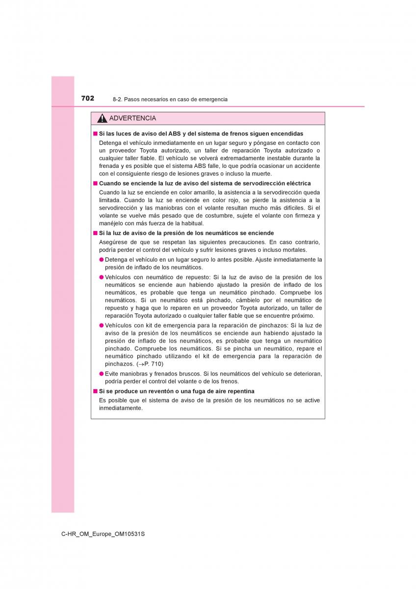 Toyota C HR manual del propietario / page 702