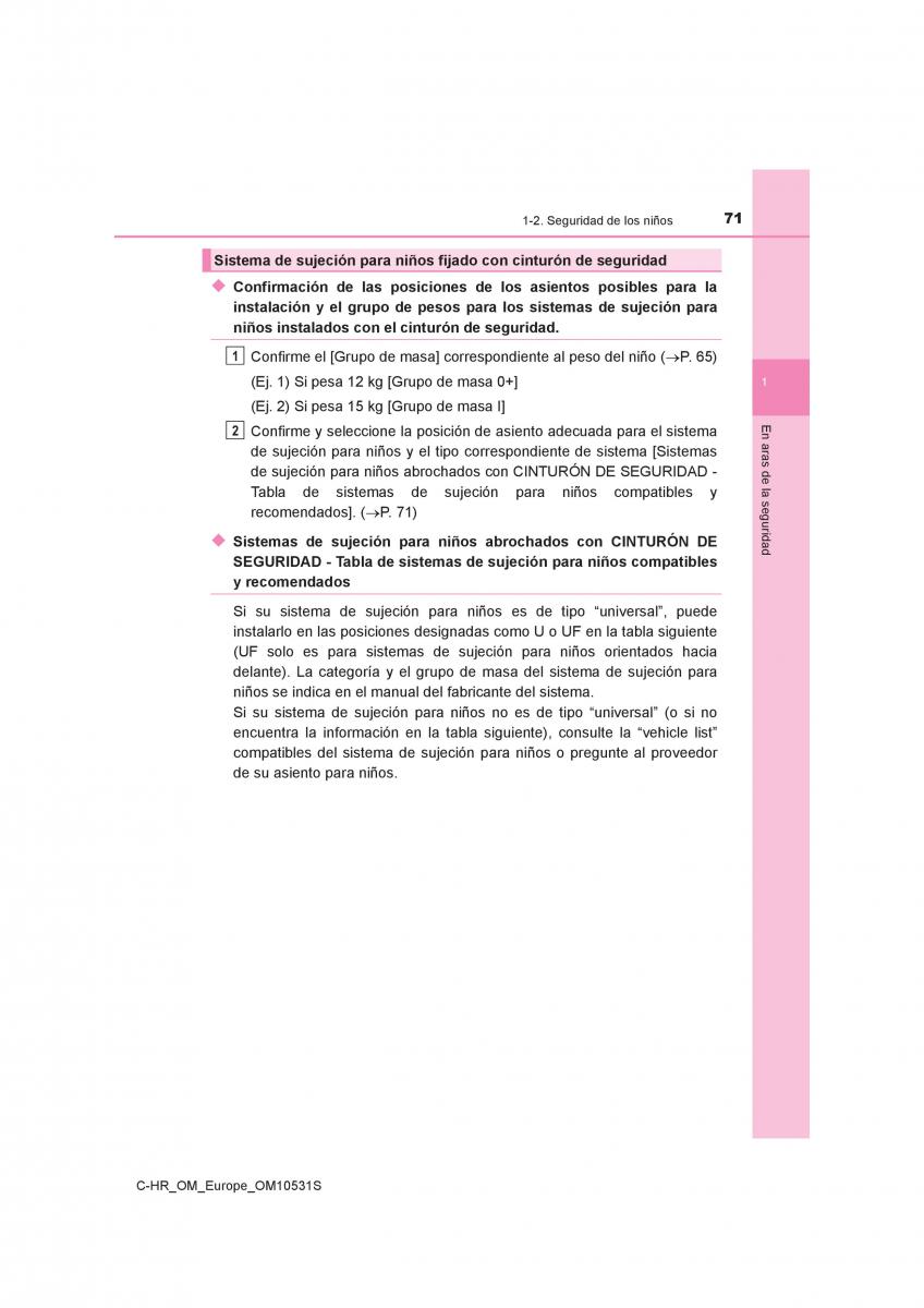 Toyota C HR manual del propietario / page 71