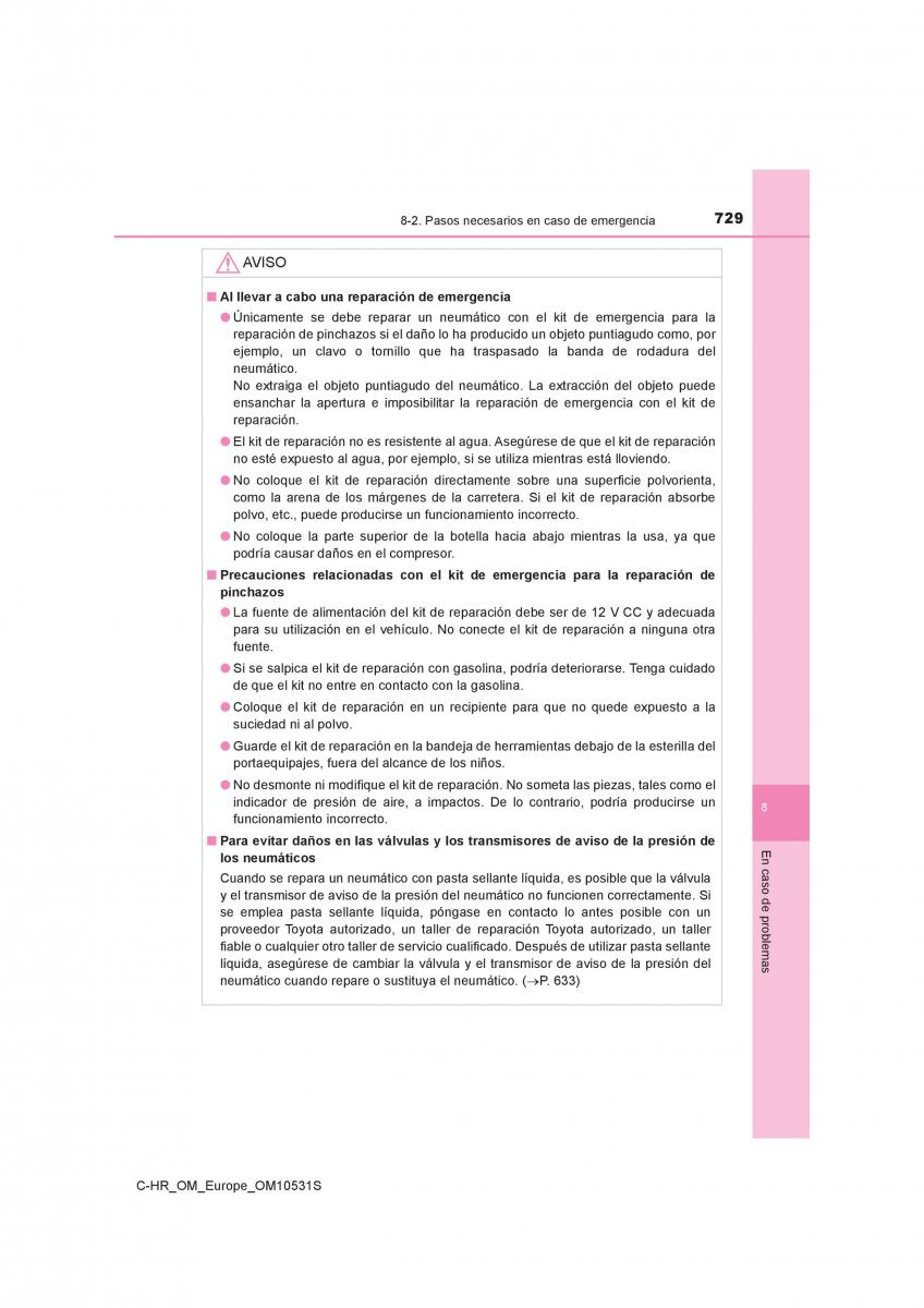 Toyota C HR manual del propietario / page 729