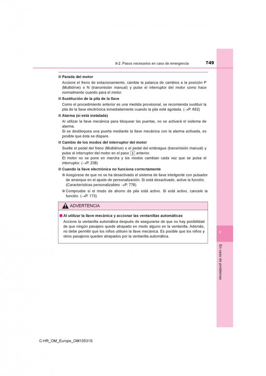 Toyota C HR manual del propietario / page 749