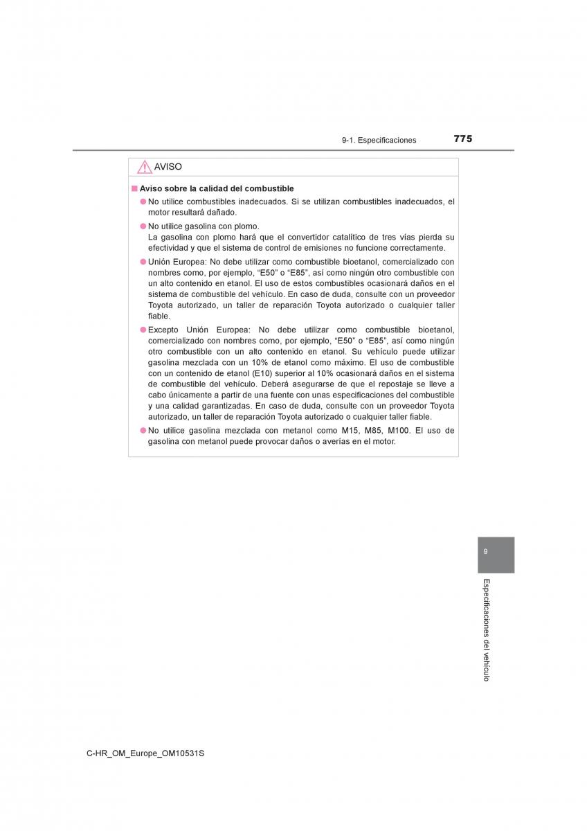 Toyota C HR manual del propietario / page 775