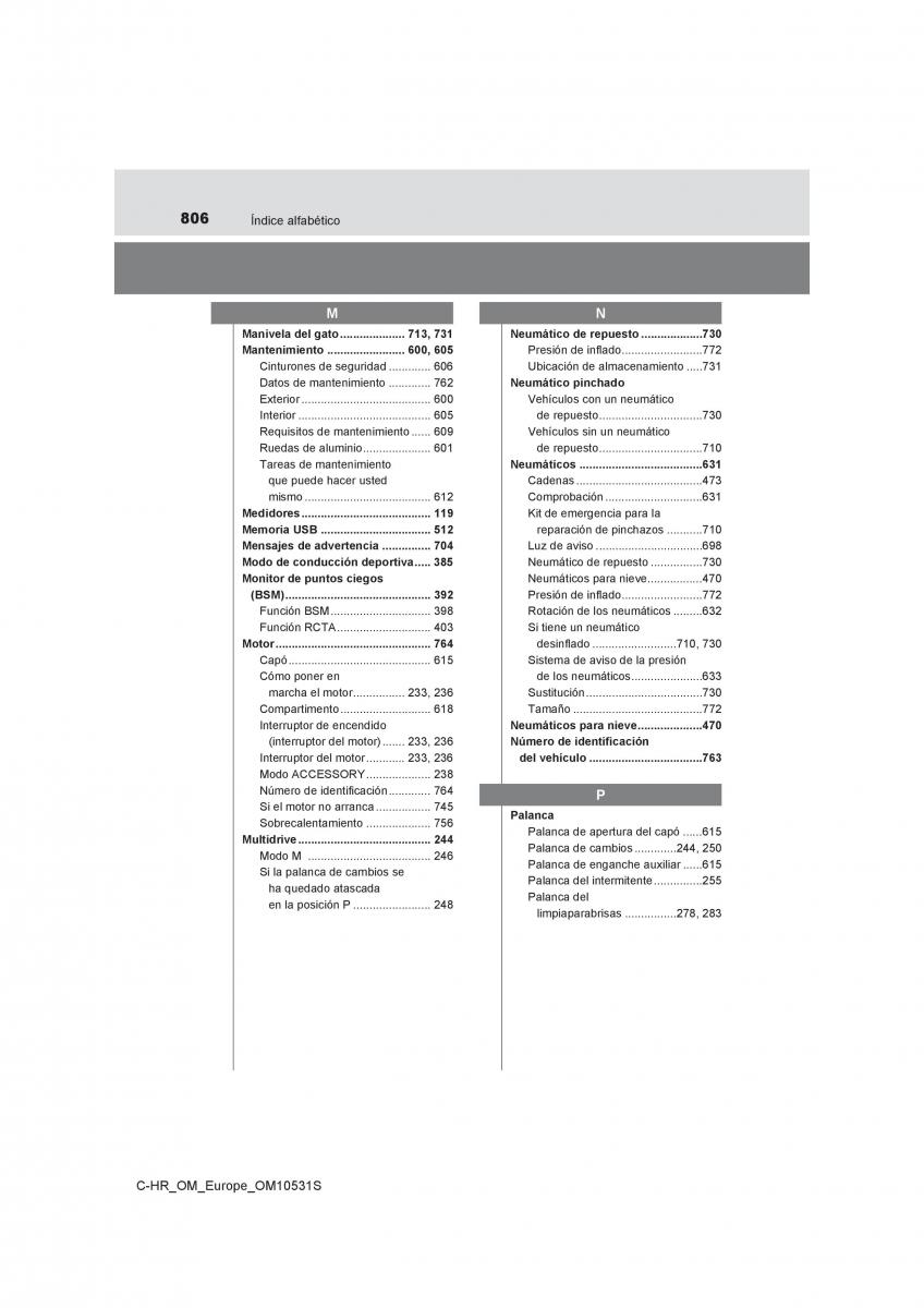 Toyota C HR manual del propietario / page 806