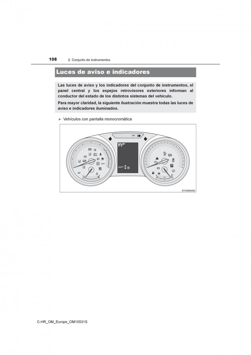 Toyota C HR manual del propietario / page 108