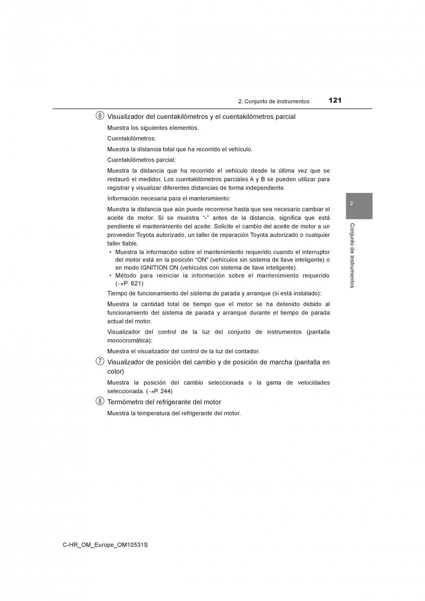 Toyota C HR manual del propietario / page 121