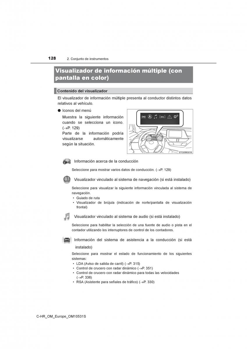 Toyota C HR manual del propietario / page 128