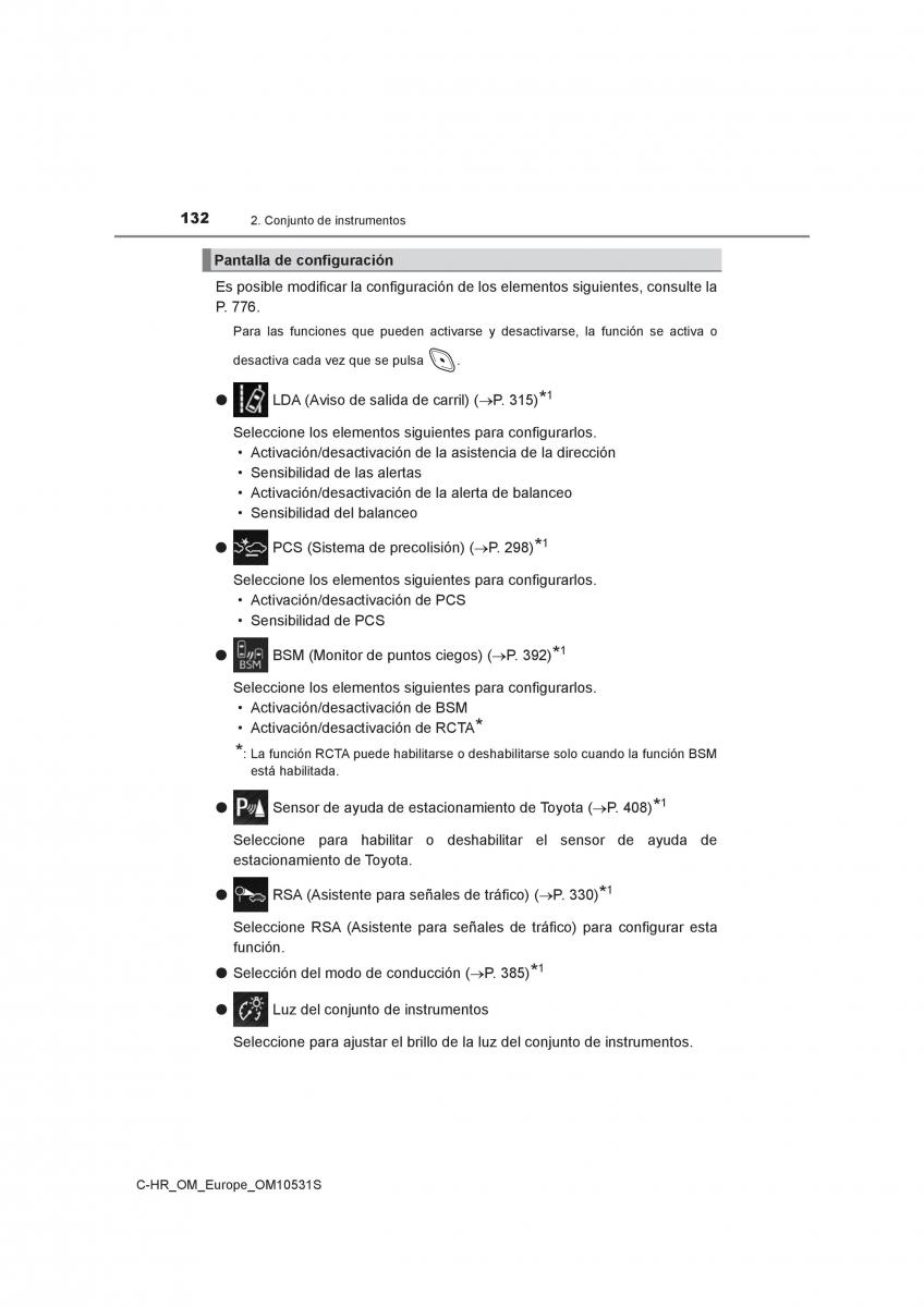 Toyota C HR manual del propietario / page 132