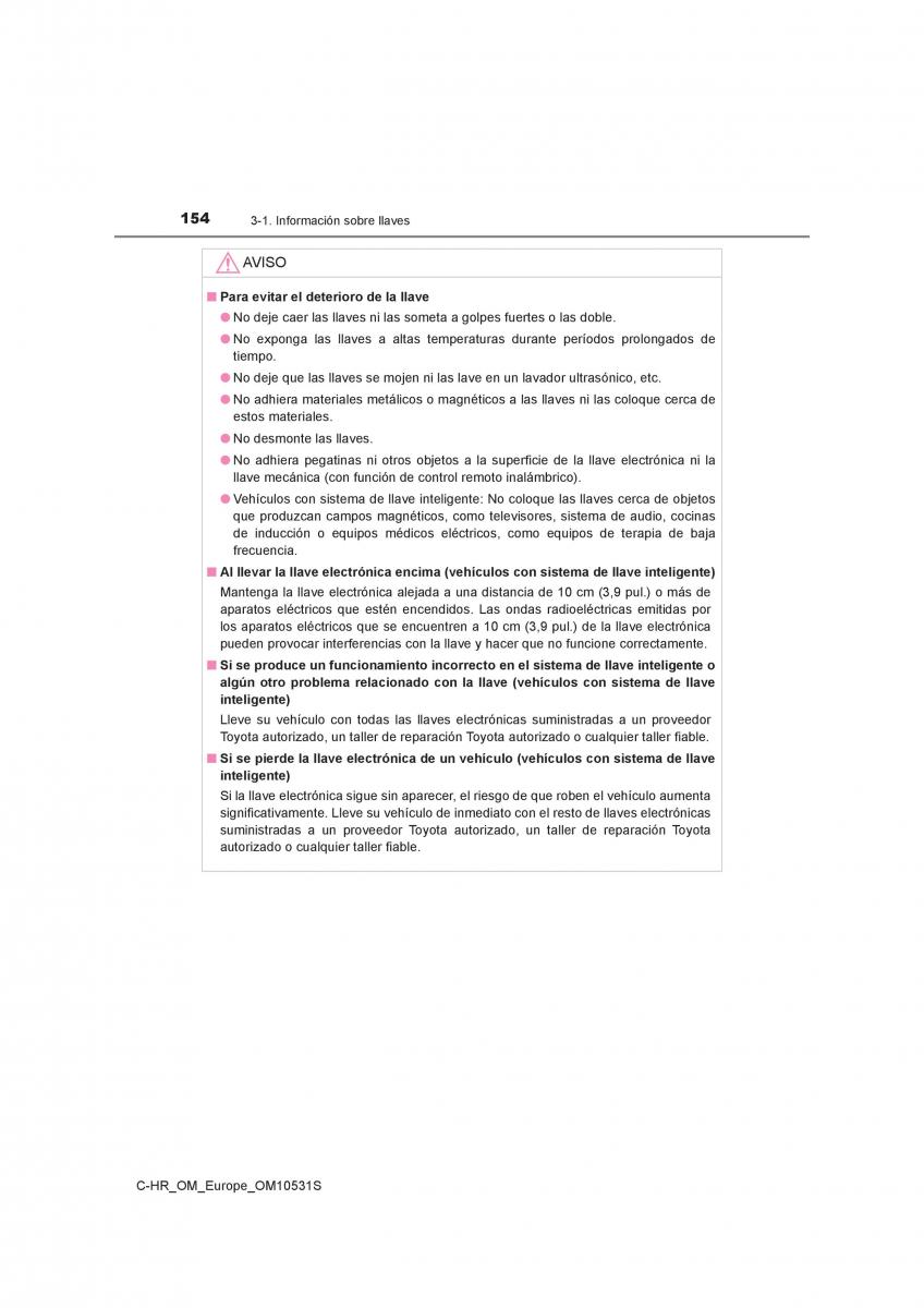 Toyota C HR manual del propietario / page 154