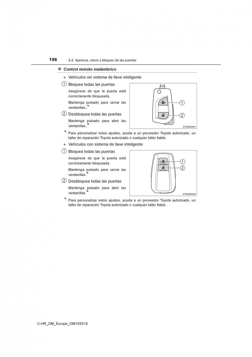 Toyota C HR manual del propietario / page 156