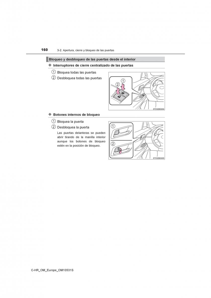 Toyota C HR manual del propietario / page 160