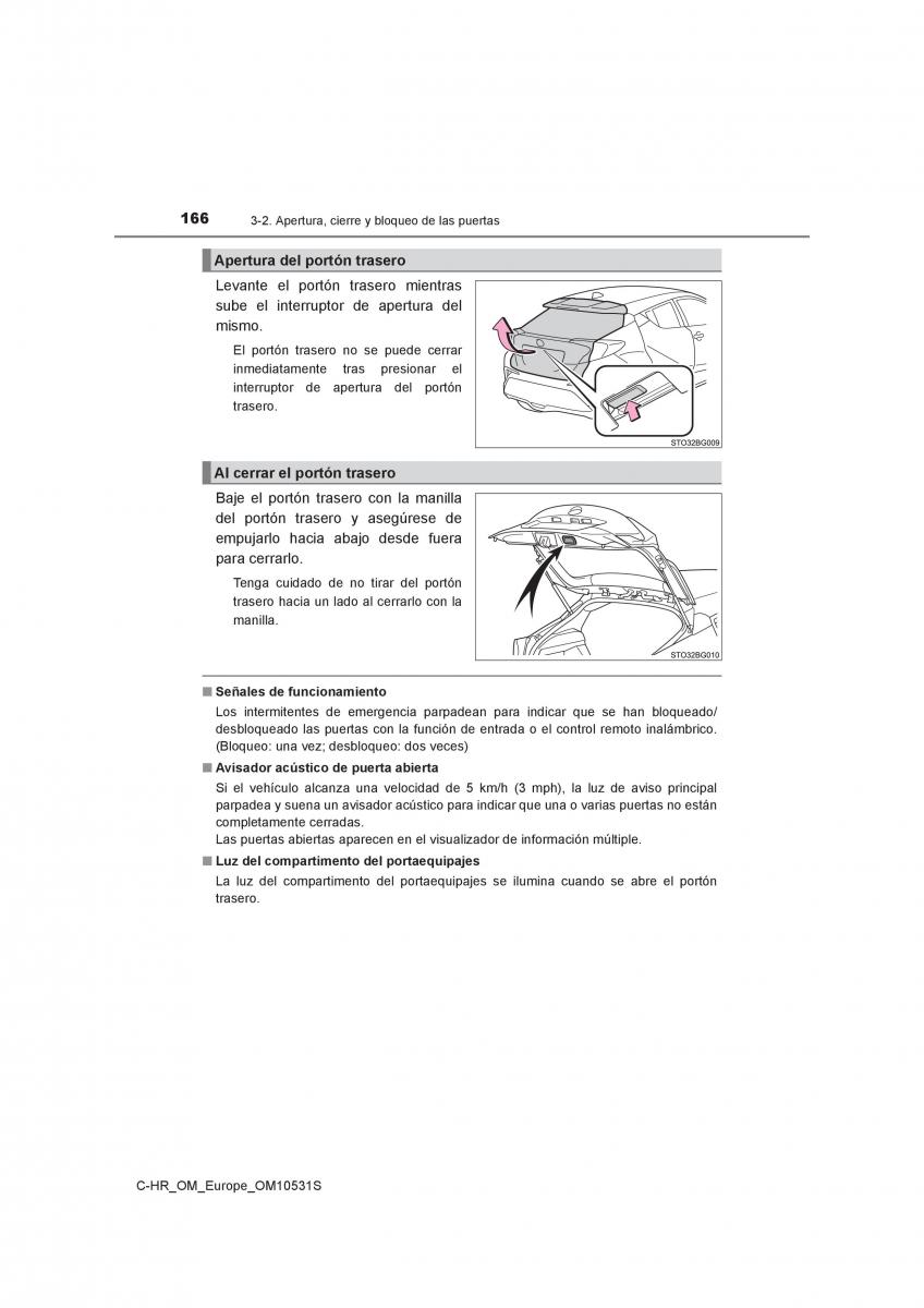 Toyota C HR manual del propietario / page 166