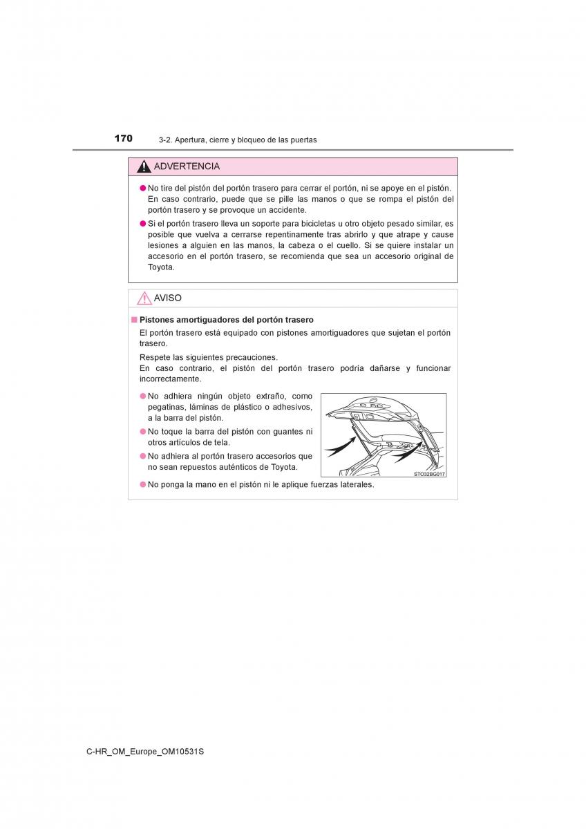 Toyota C HR manual del propietario / page 170