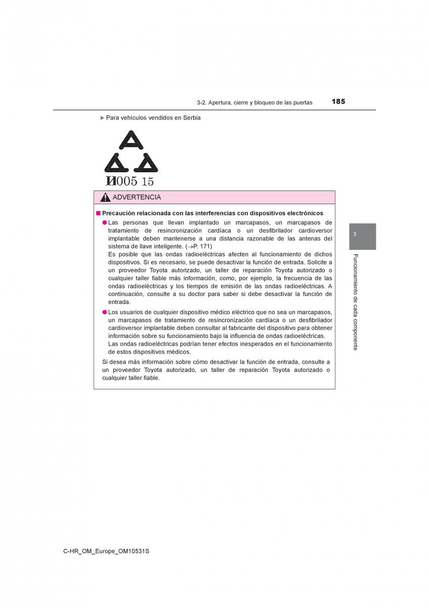 Toyota C HR manual del propietario / page 185