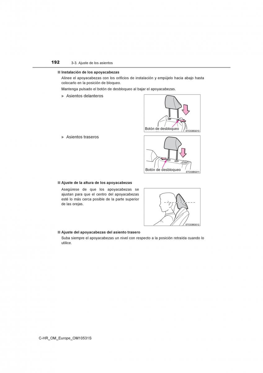 Toyota C HR manual del propietario / page 192