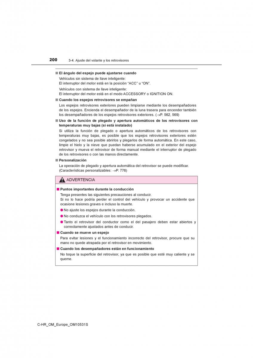 Toyota C HR manual del propietario / page 200