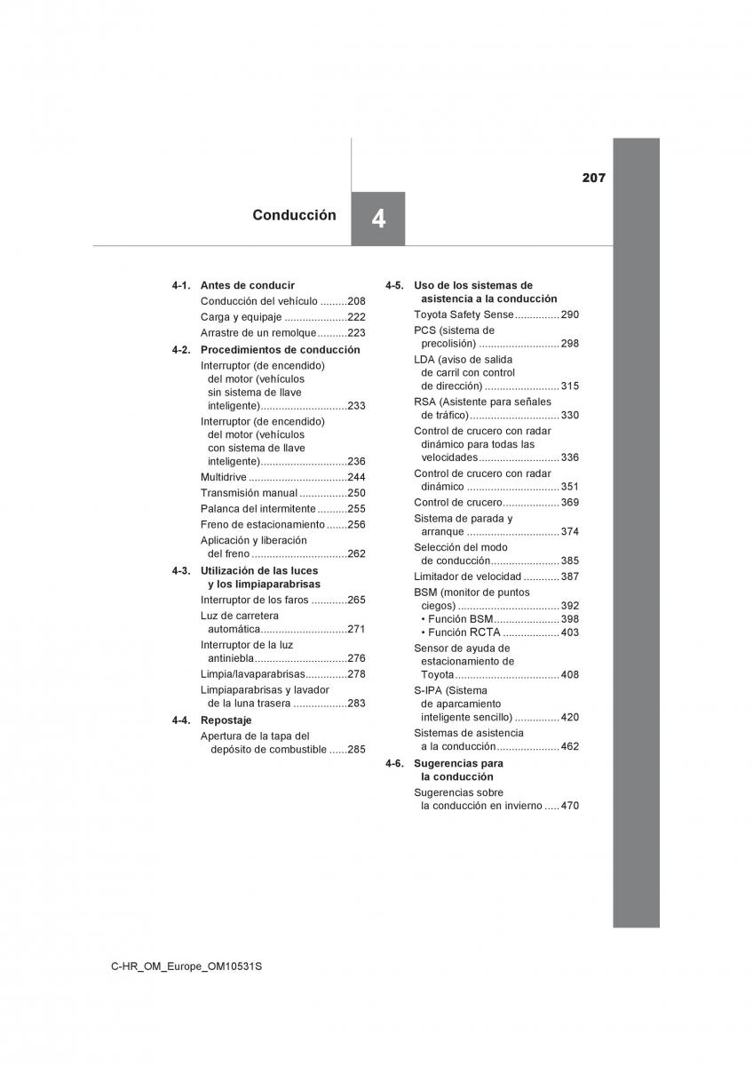 Toyota C HR manual del propietario / page 207