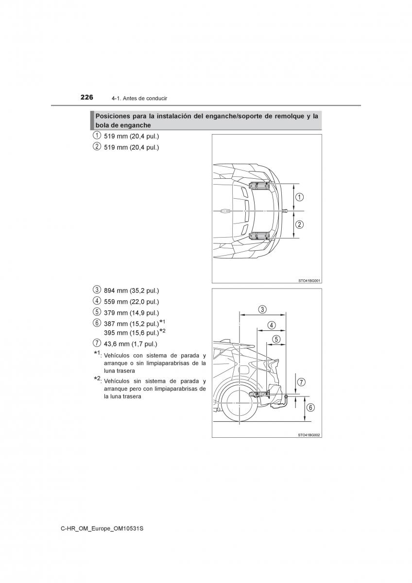 Toyota C HR manual del propietario / page 226