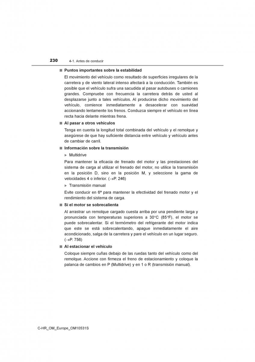 Toyota C HR manual del propietario / page 230