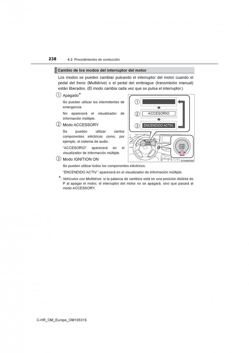 Toyota C HR manual del propietario / page 238