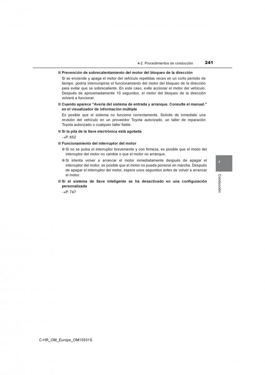 Toyota C HR manual del propietario / page 241