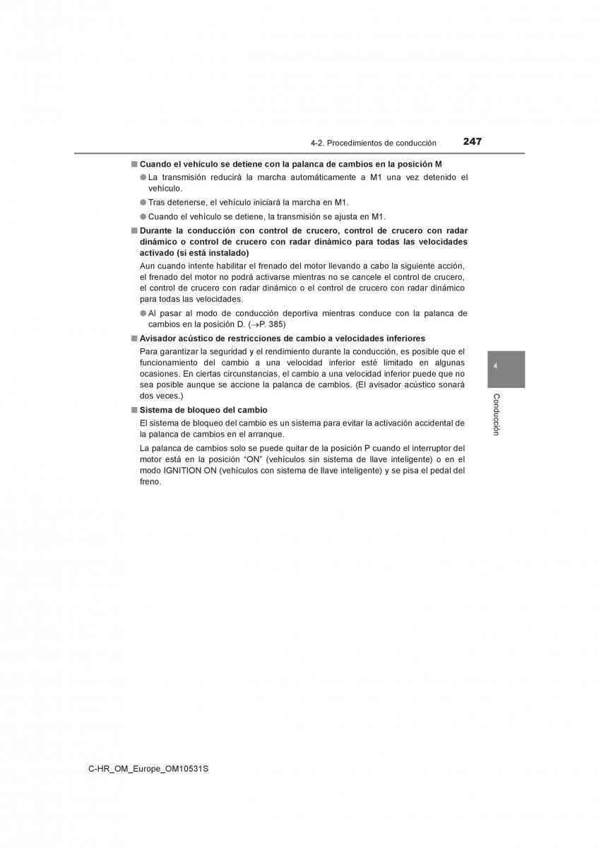 Toyota C HR manual del propietario / page 247