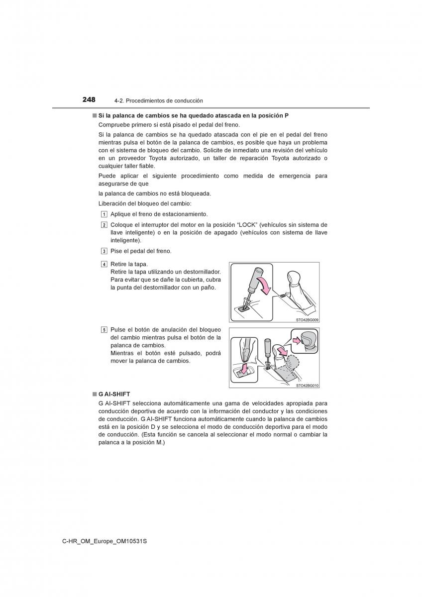 Toyota C HR manual del propietario / page 248