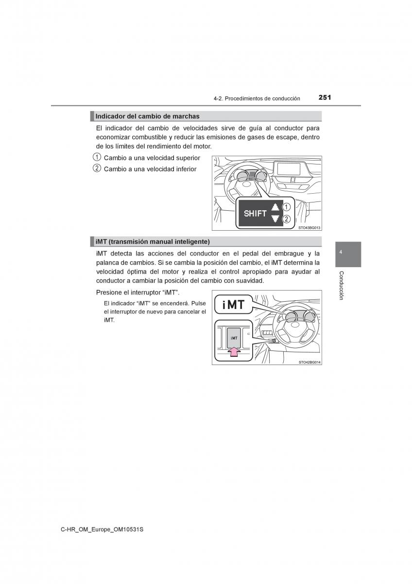 Toyota C HR manual del propietario / page 251