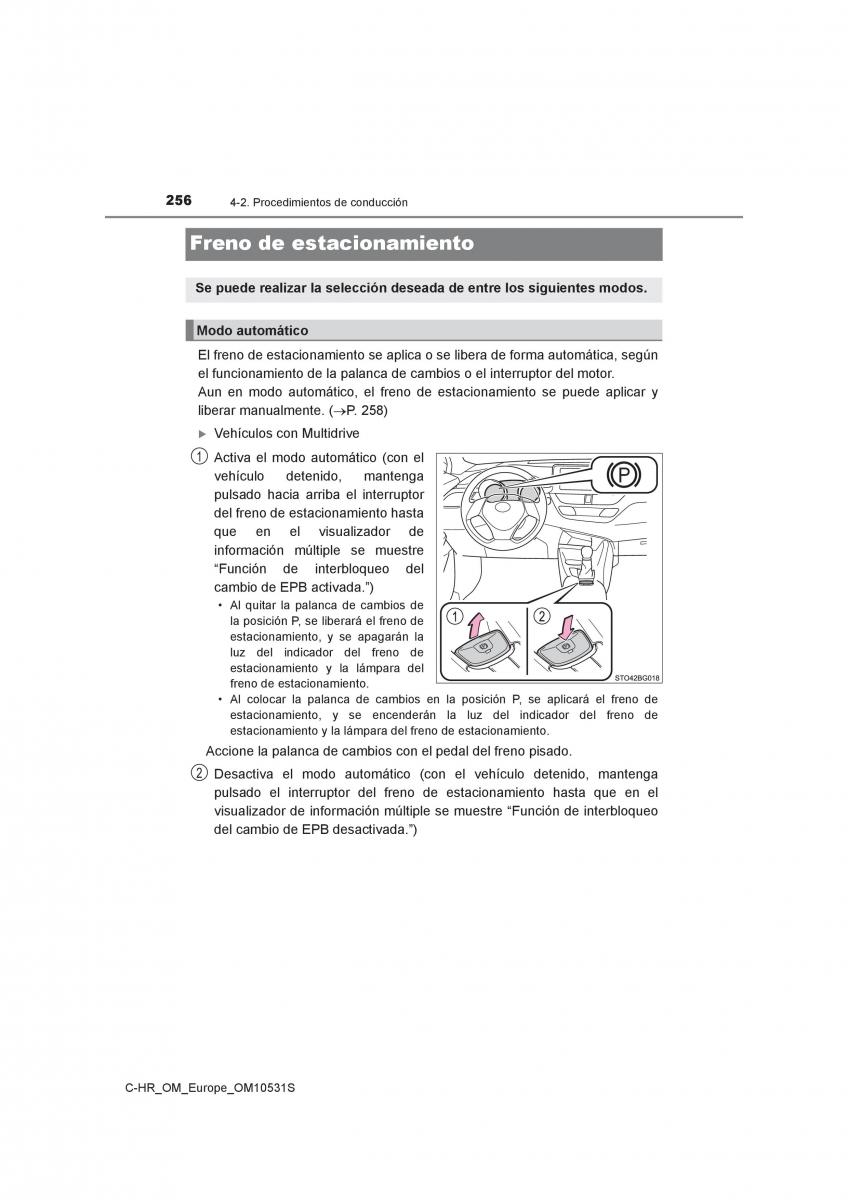 Toyota C HR manual del propietario / page 256