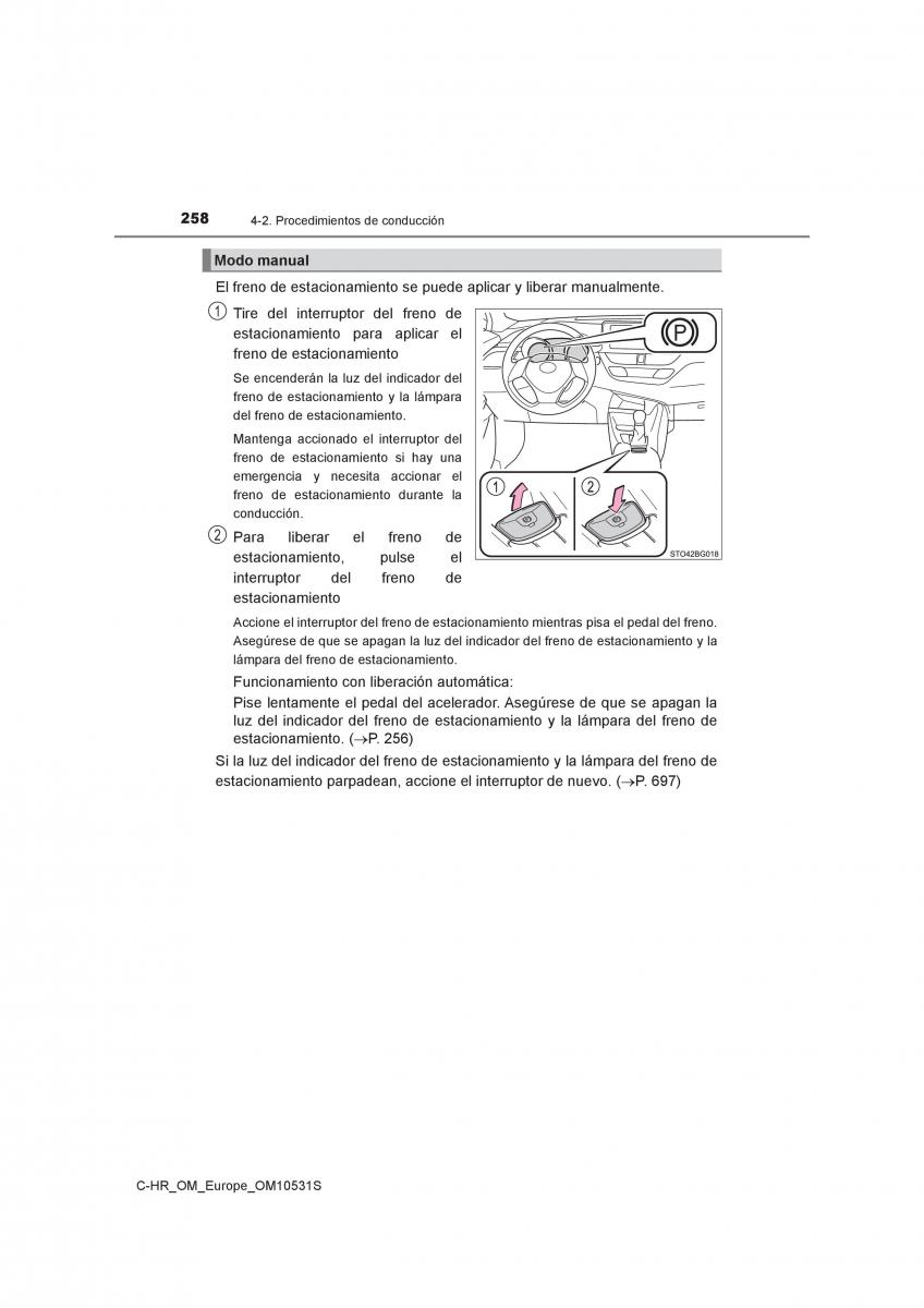 Toyota C HR manual del propietario / page 258