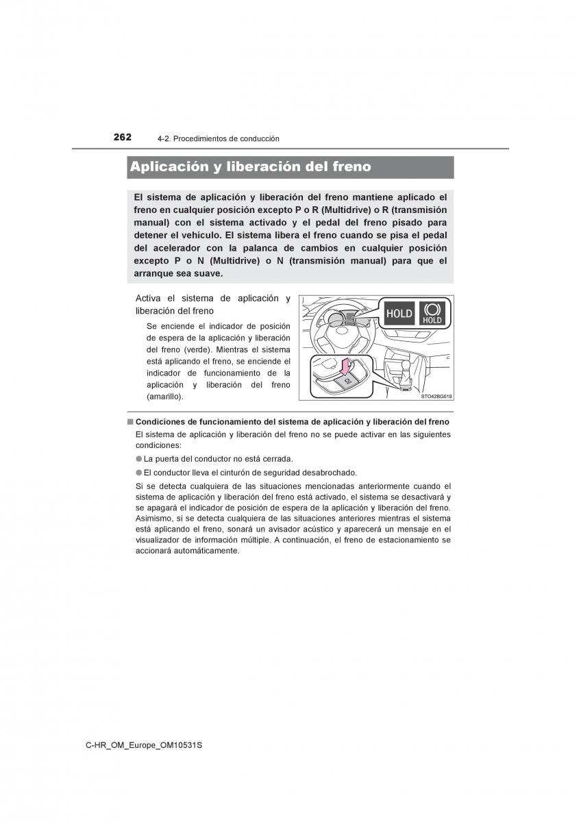 Toyota C HR manual del propietario / page 262