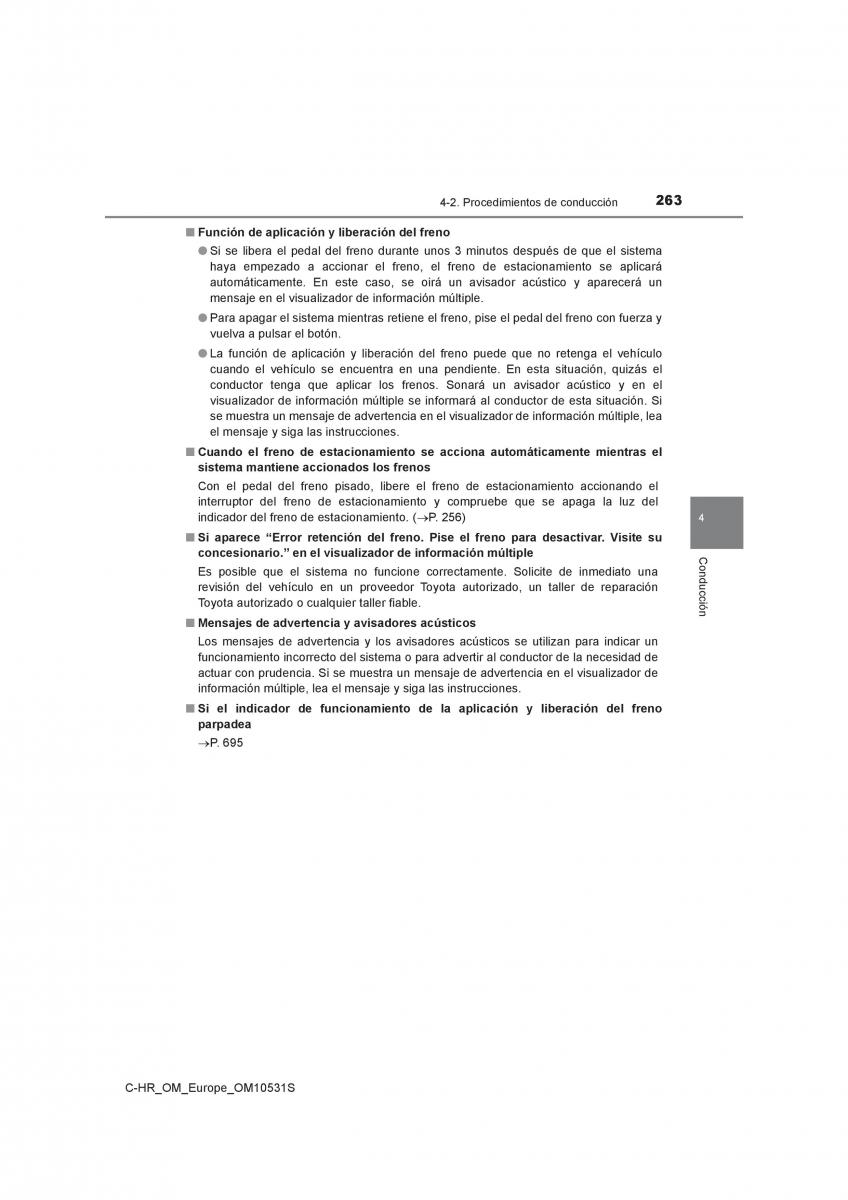 Toyota C HR manual del propietario / page 263