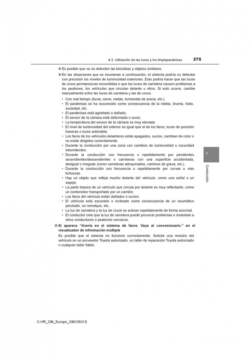 Toyota C HR manual del propietario / page 275