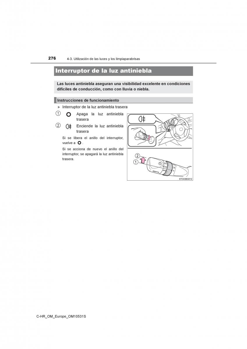 Toyota C HR manual del propietario / page 276