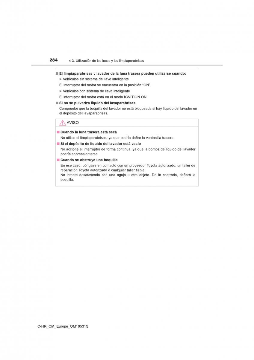 Toyota C HR manual del propietario / page 284