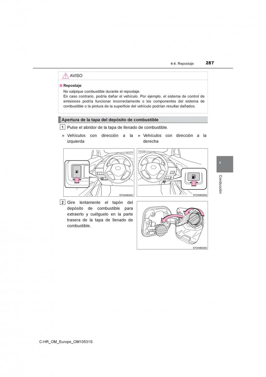 Toyota C HR manual del propietario / page 287