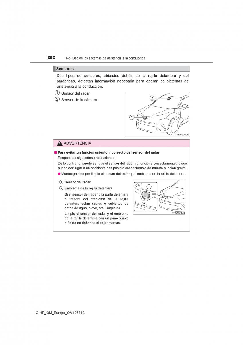 Toyota C HR manual del propietario / page 292