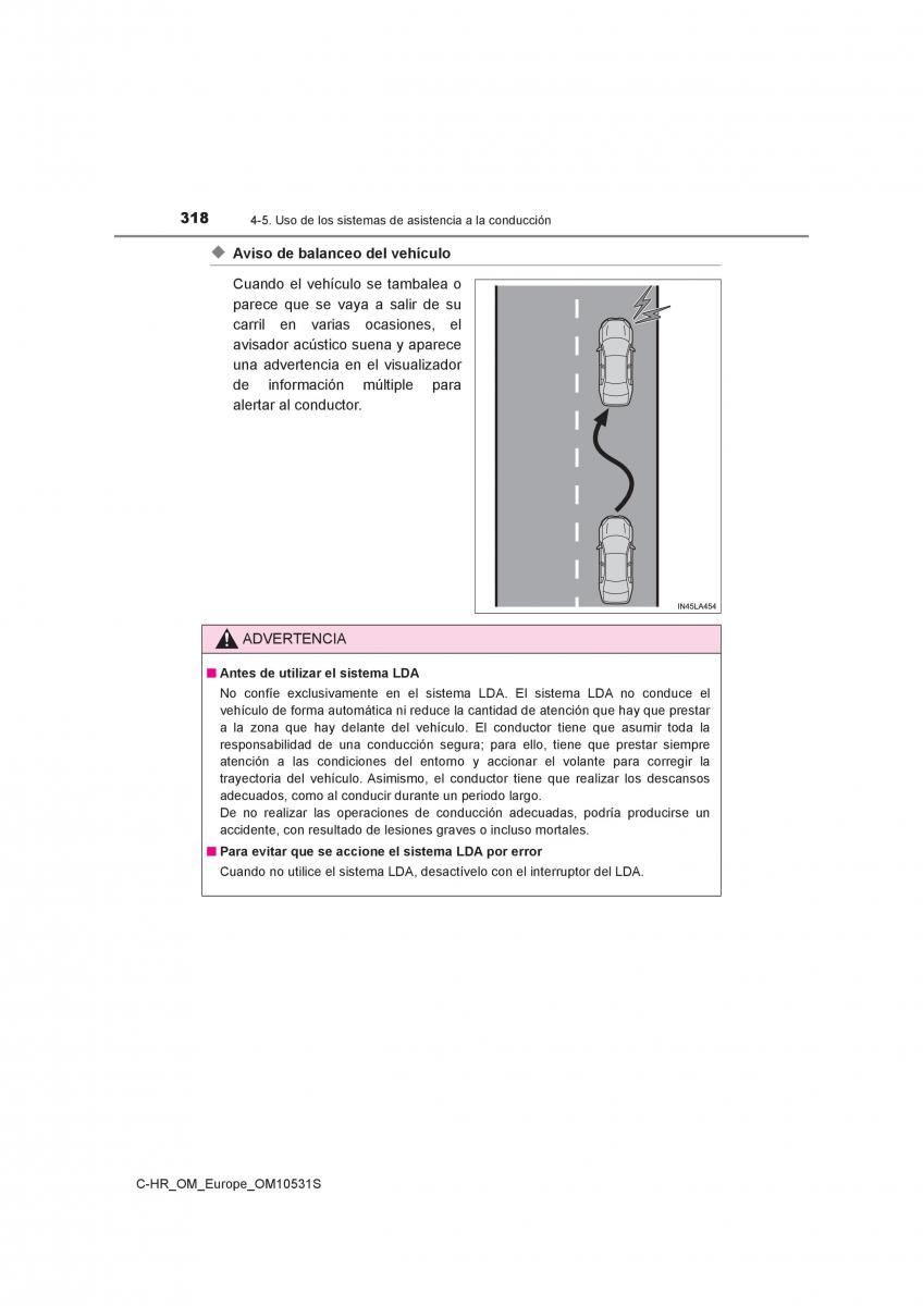 Toyota C HR manual del propietario / page 318