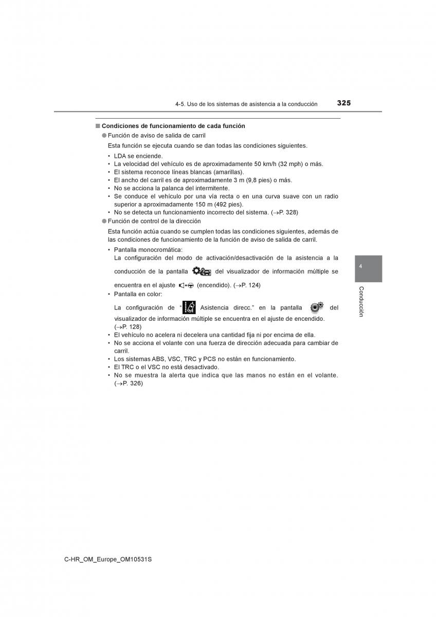 Toyota C HR manual del propietario / page 325