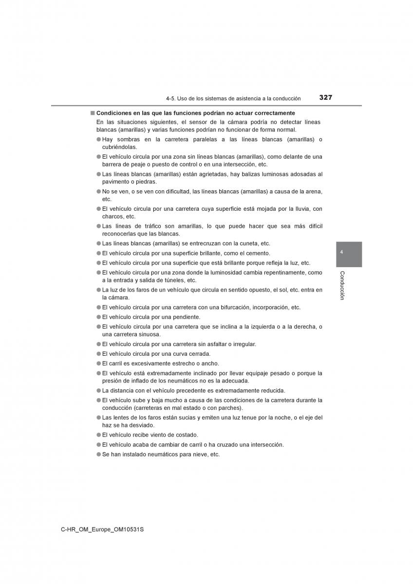 Toyota C HR manual del propietario / page 327