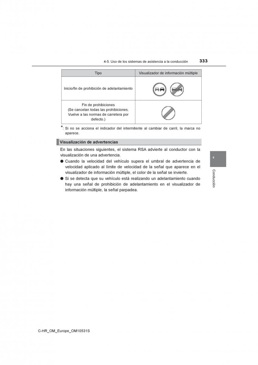 Toyota C HR manual del propietario / page 333