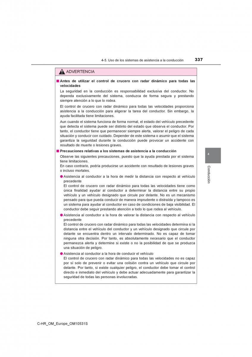 Toyota C HR manual del propietario / page 337