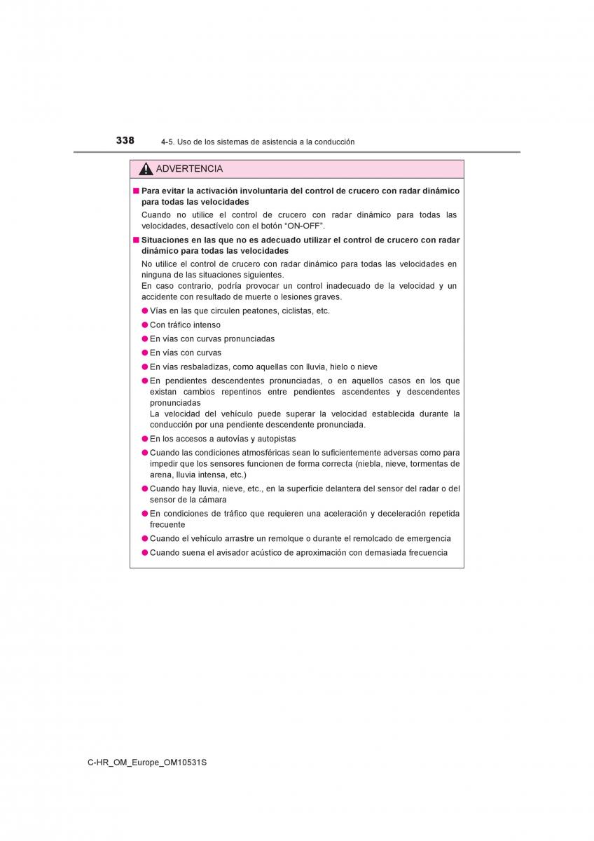 Toyota C HR manual del propietario / page 338