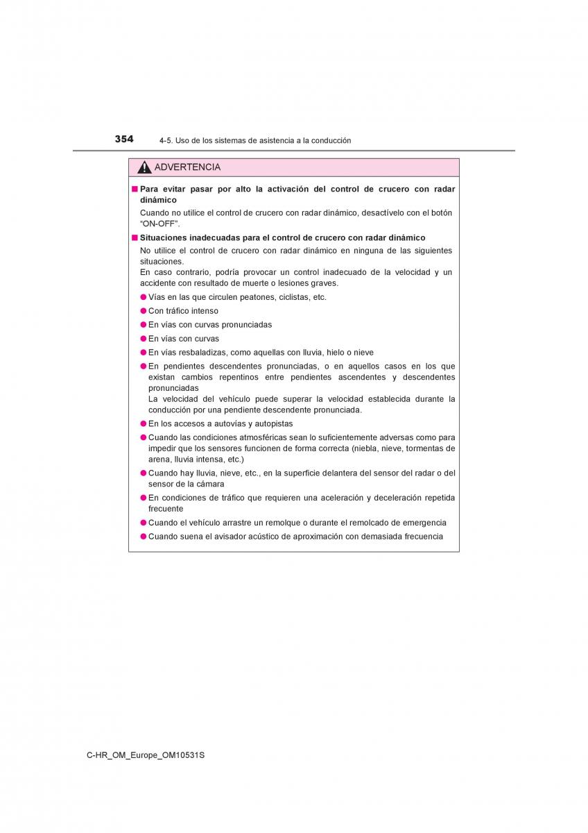 Toyota C HR manual del propietario / page 354